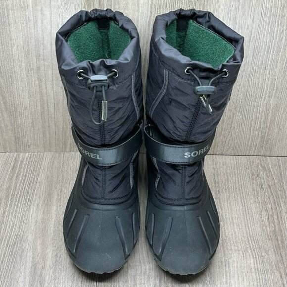 SOREL Snow Boots Youth Sz 4 Flurry Waterproof Insulated Winter Black 1638081016 - Picture 5 of 12